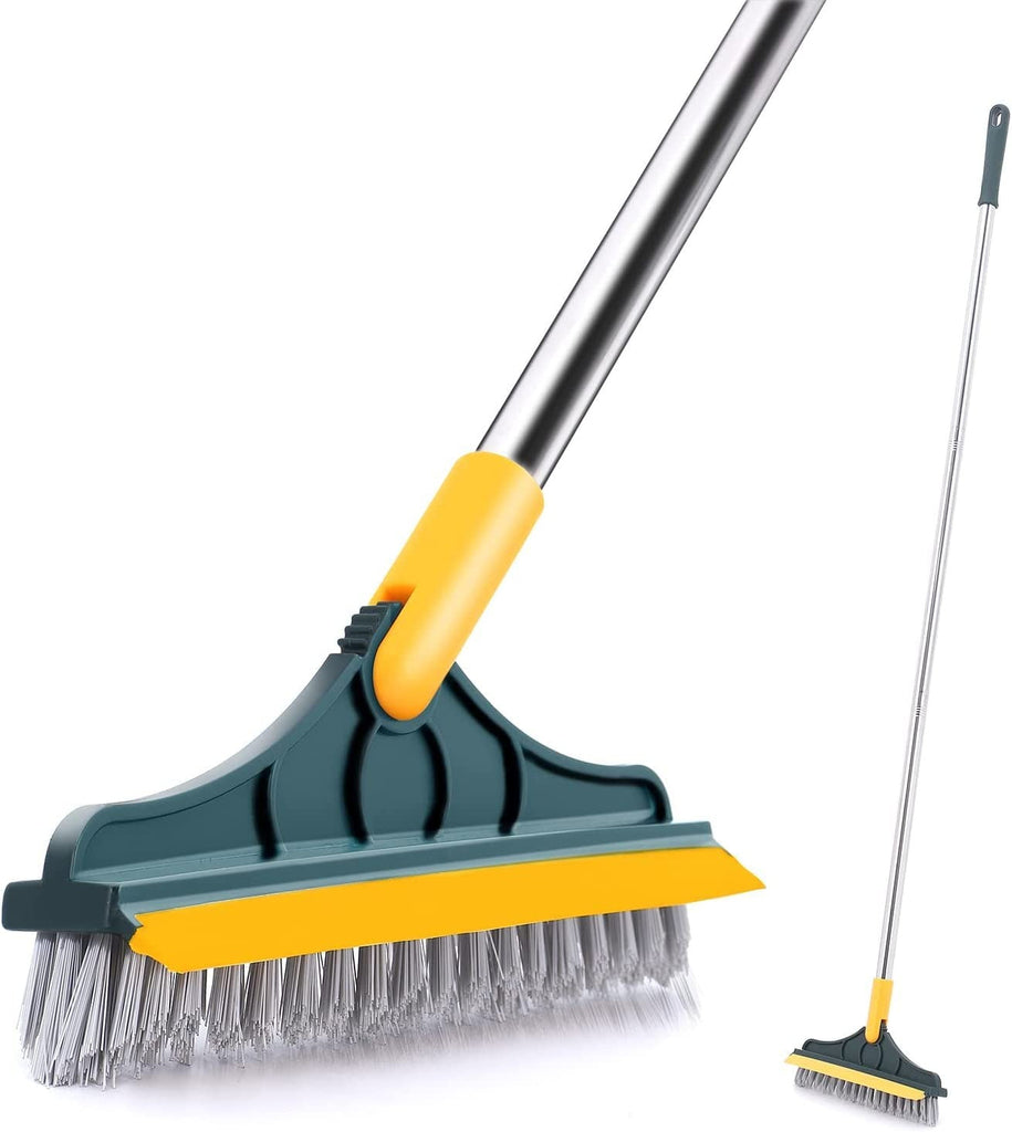 Broom Wiper 2 In 1 Dual Purpose Cleaning Tool With Strong Bristles And Built In Wiper Blade