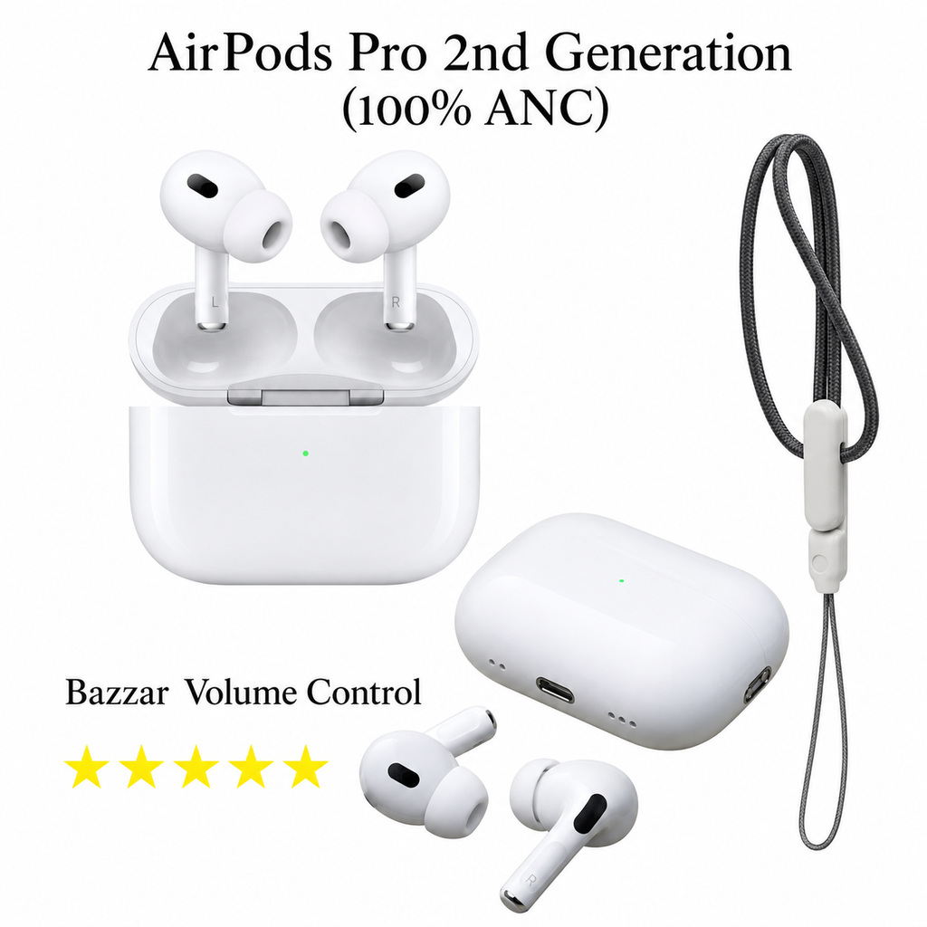 Apple Airpods Pro 2 ANC Buzzer+volume+Dorri Wirless Charging Typ C TITANIUM Quality