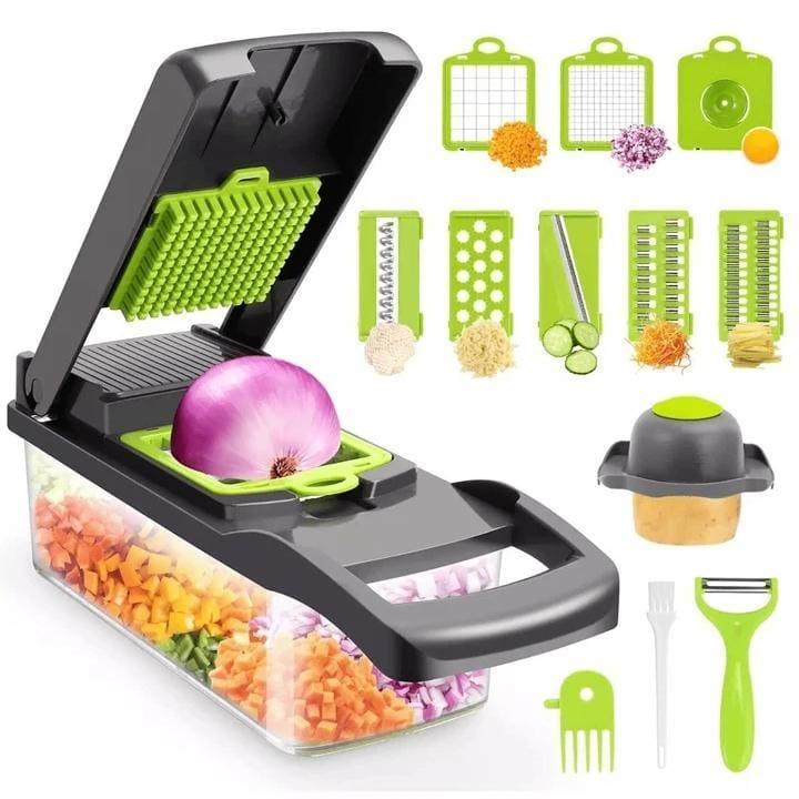 16 IN1 Mandoline Slicer Veggie Food Chopper Vegetable Cutter Tomato Carrot Grater Cheese French Onion Shredders Kitchen